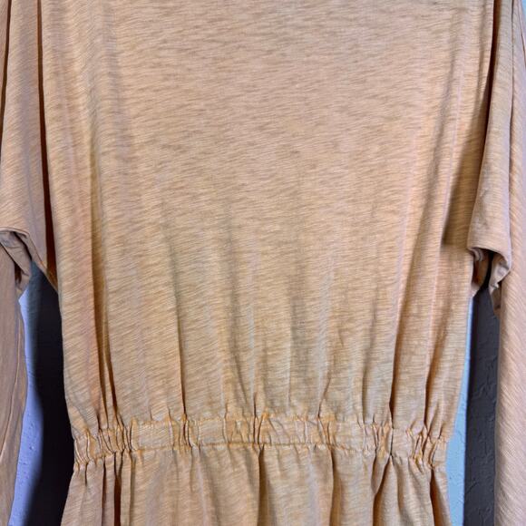 HELLO NITE Dress Small Dolman Sleeve Elastic Waist Mini Skirt Slub Cotton Casual - Picture 4 of 10